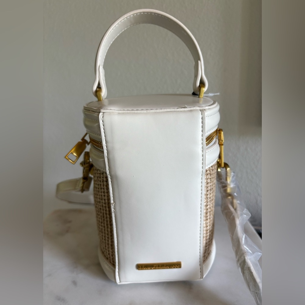 House of Harlow 1960 Cream and Tan Crossbody Bag with Gold Hardware - Picture 5 of 5